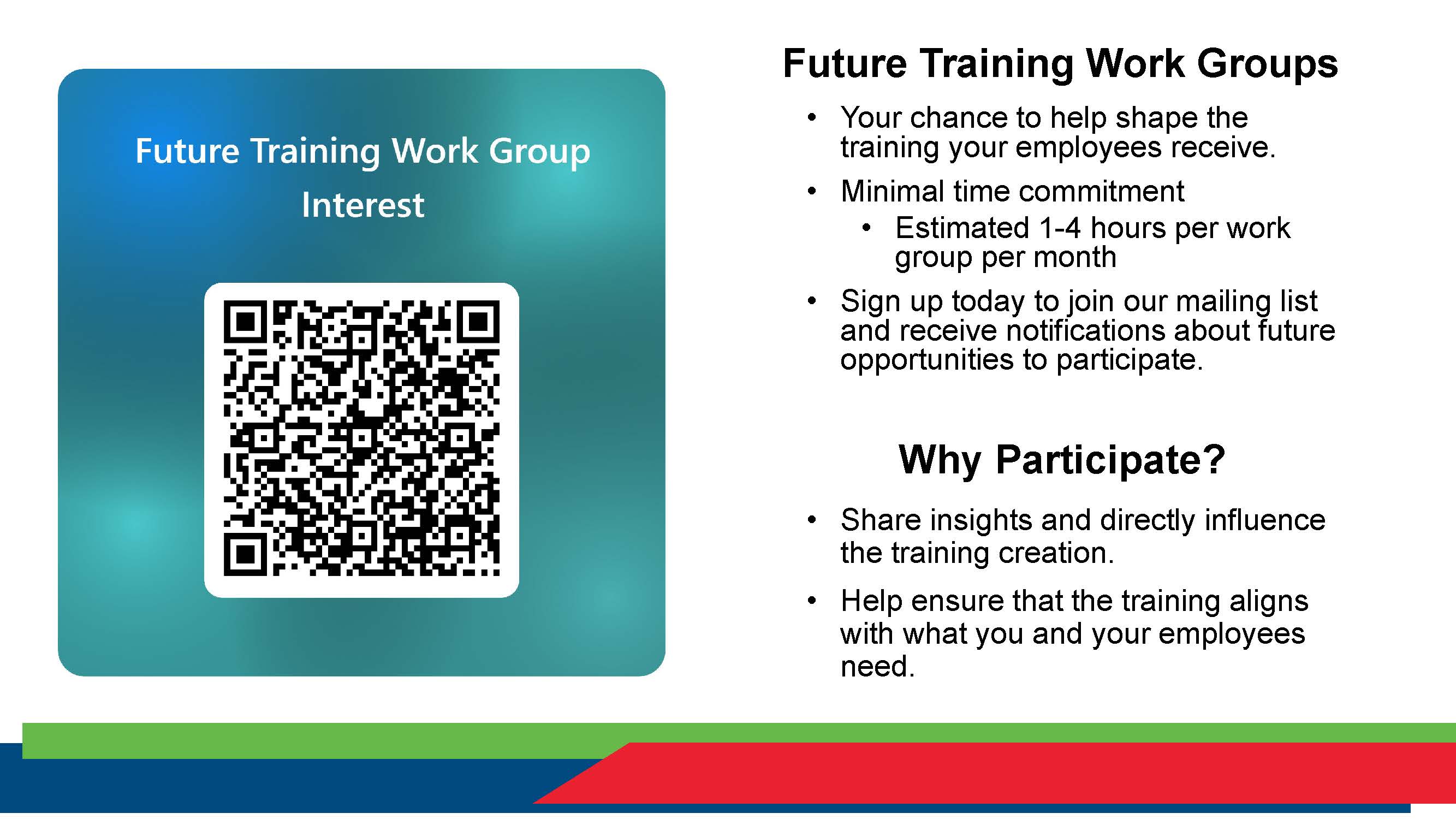 QR code of Future Training Work Group Interest